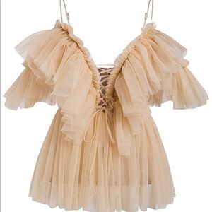 Organza ruffle top